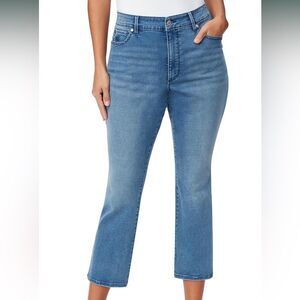 Gloria Vanderbilt Christian Siriano Chrissie High Rise Cropped Flare Jeans SZ 16